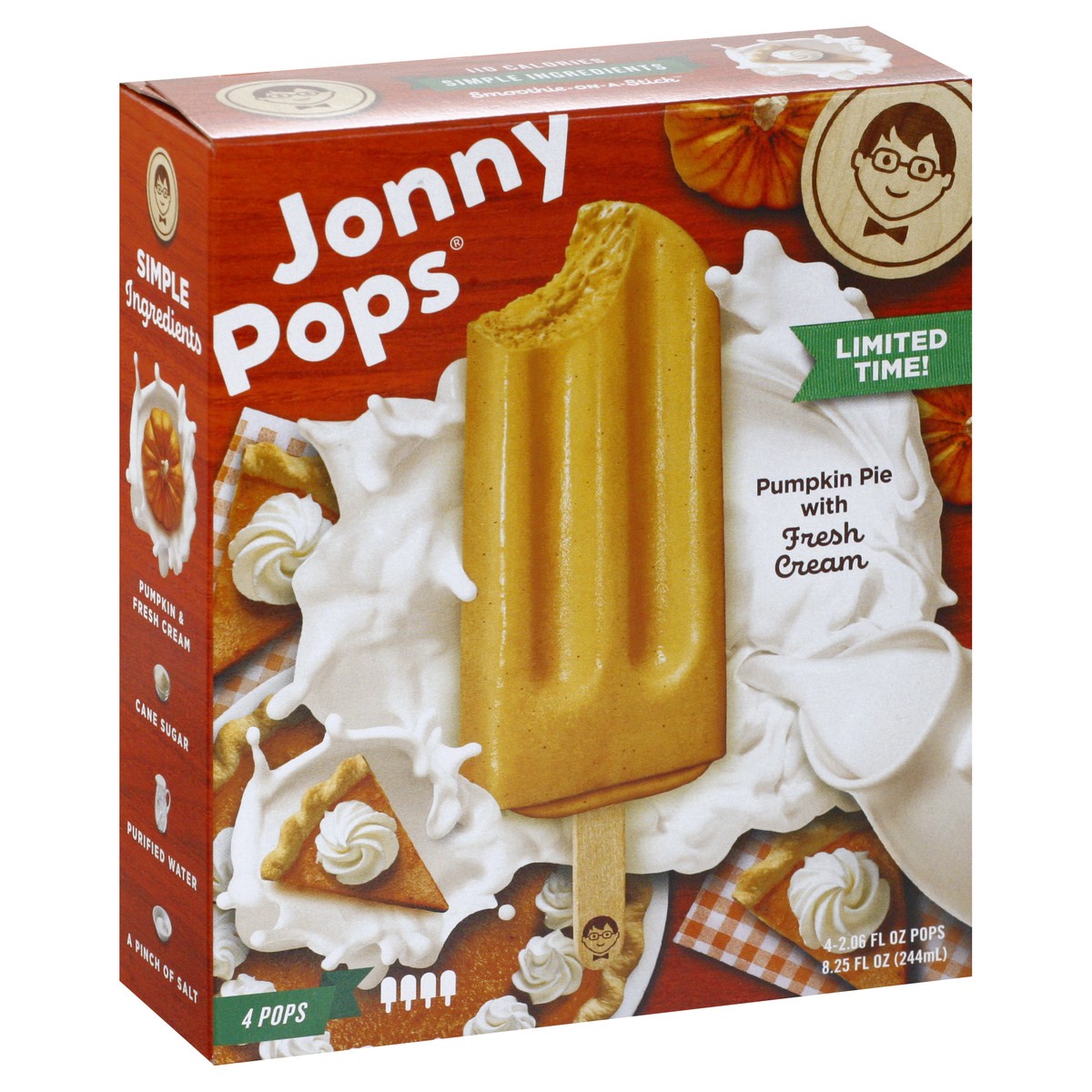 slide 8 of 9, Jonny Pops Pumpkin Pumpkin Pie Freezer Pop 4Ct, 8.24 oz