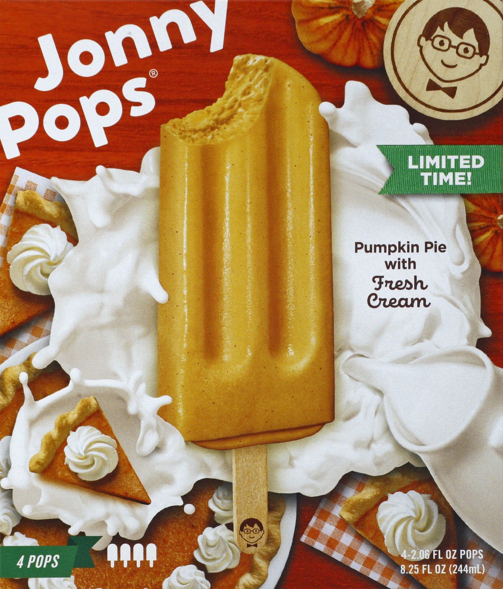 slide 1 of 9, Jonny Pops Pumpkin Pumpkin Pie Freezer Pop 4Ct, 8.24 oz