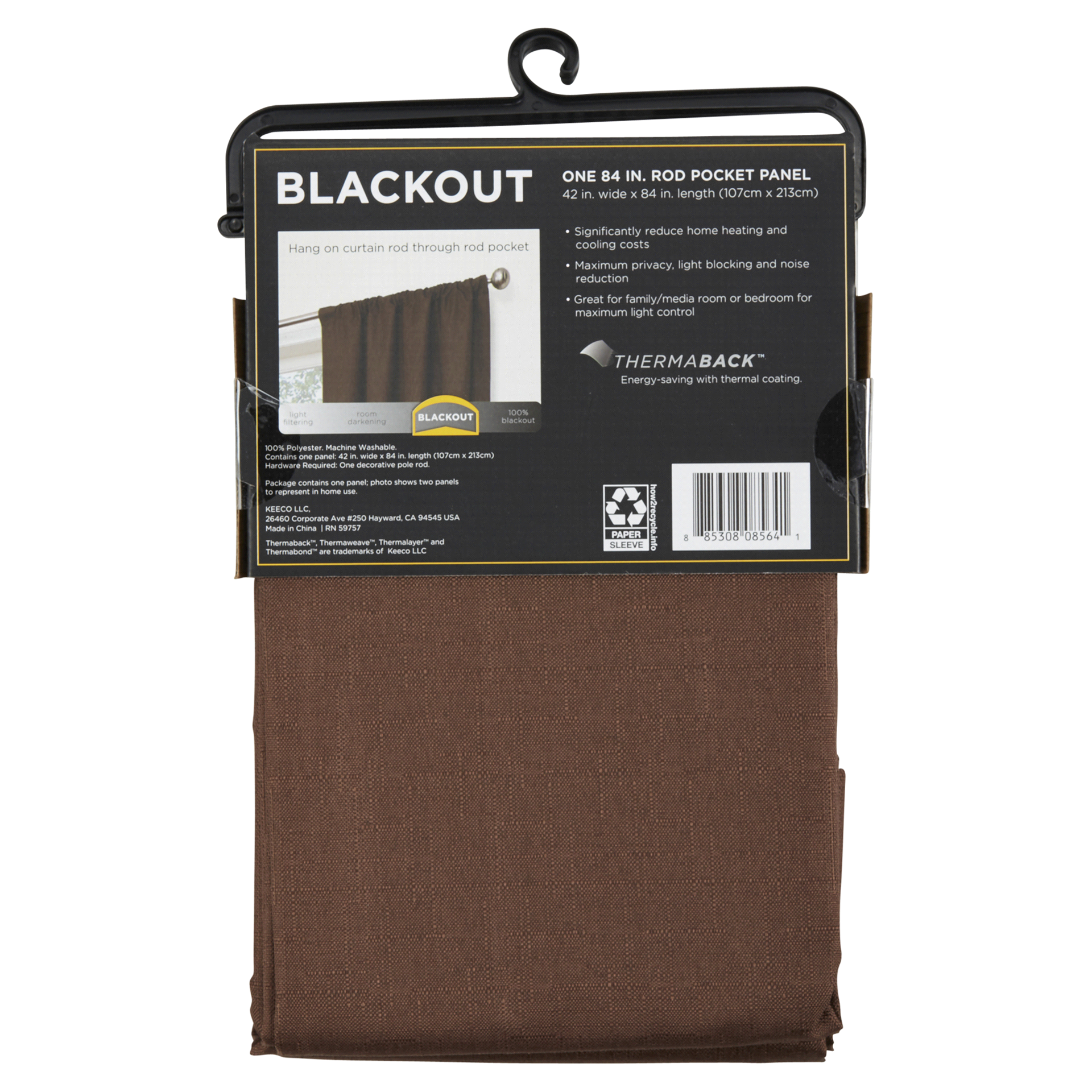 slide 21 of 29, Eclipse Kendall Blackout Window Curtain Panel - 84" - Chocolate, 1 ct