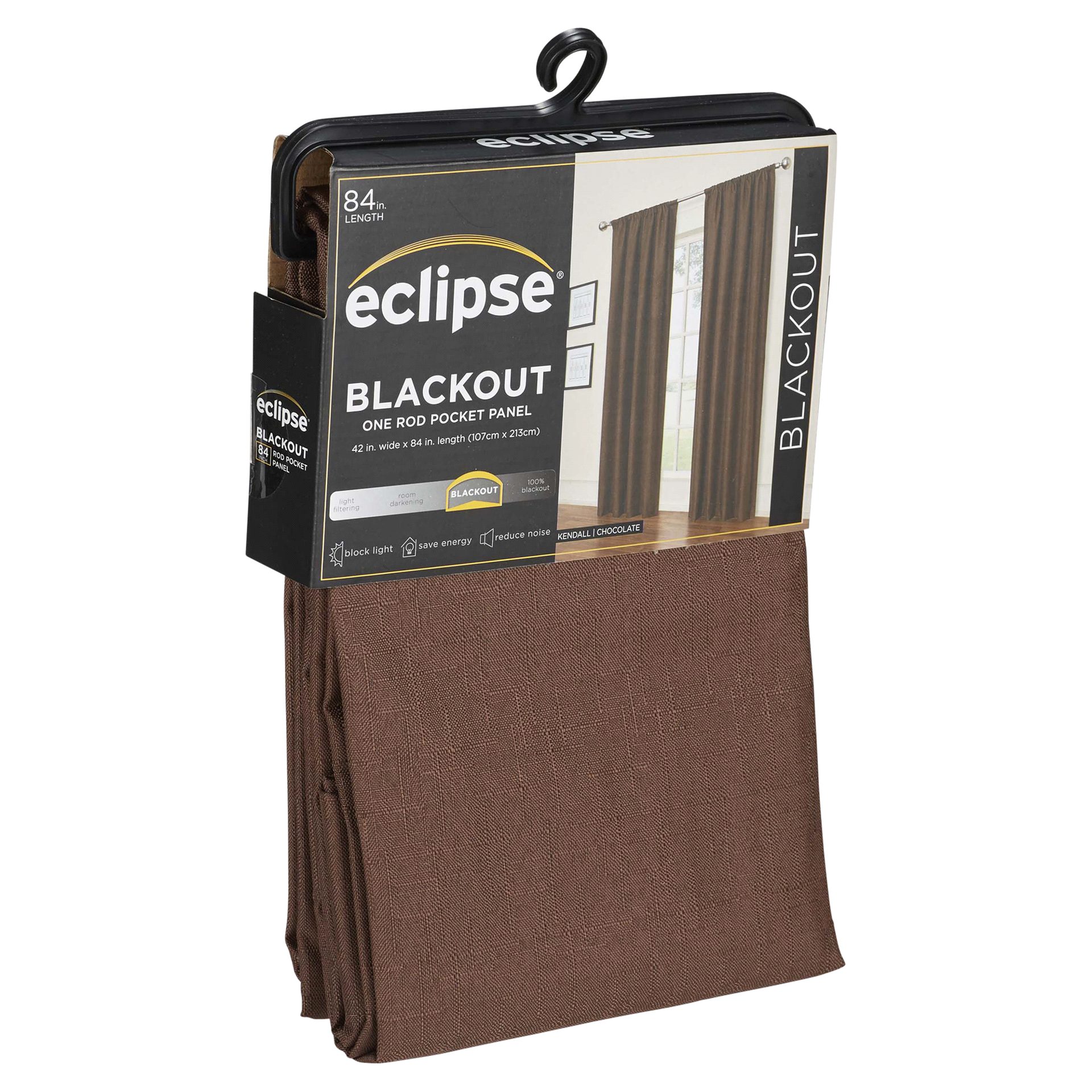 slide 5 of 29, Eclipse Kendall Blackout Window Curtain Panel - 84" - Chocolate, 1 ct
