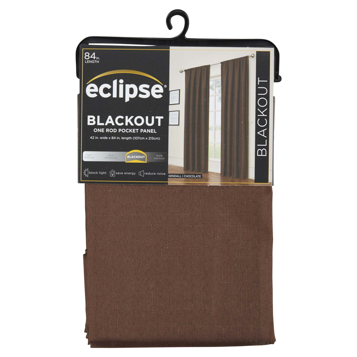 slide 1 of 29, Eclipse Kendall Blackout Window Curtain Panel - 84" - Chocolate, 1 ct