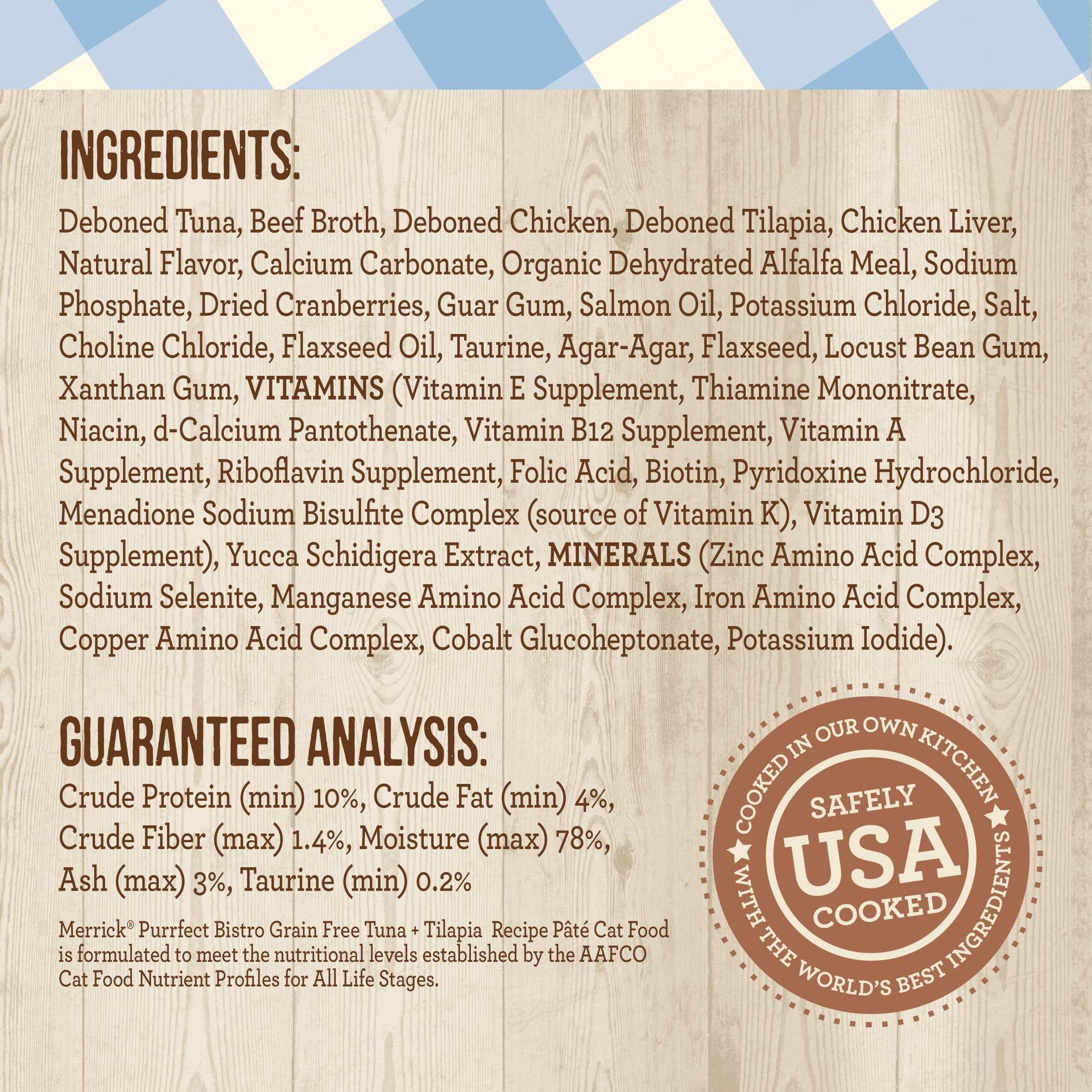 slide 3 of 3, Merrick Purrfect Bistro Grain Free Wet Cat Food Tuna and Tilapia Recipe Pate - 5.5 oz Can, 1 ct