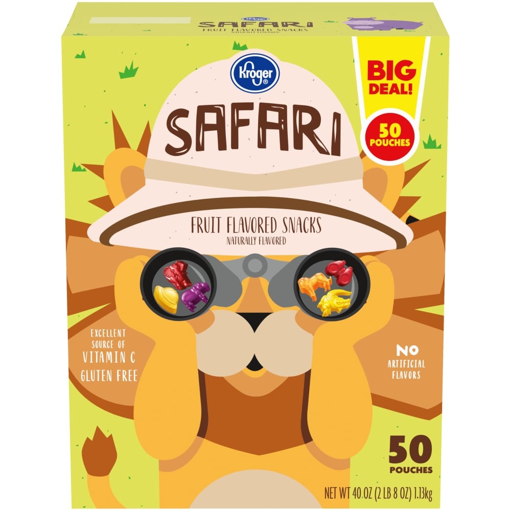slide 1 of 1, Kroger Safari Fruit-Flavored Snacks, 50 ct; 0.8 oz