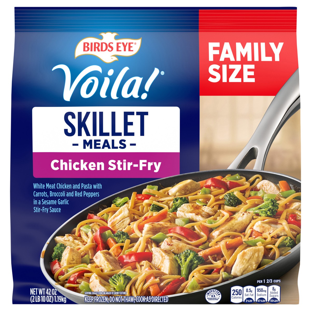 slide 1 of 5, Birds Eye Voila! Family Size Chicken Stir Fry Frozen Meal\, 42 oz. Bag, 42 oz