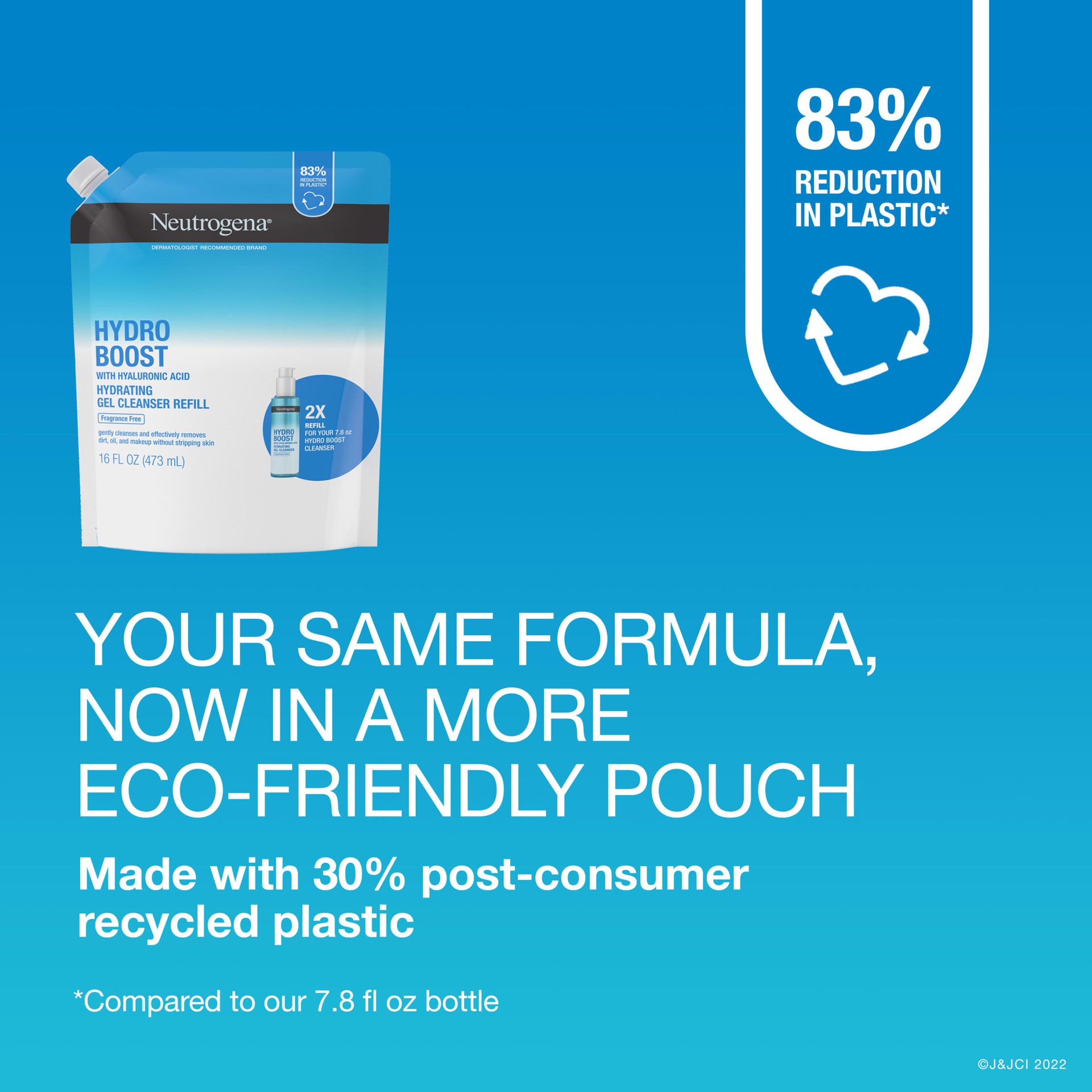 slide 3 of 5, Neutrogena Hydro Boost Hydrating Gel Cleanser, Fragrance Free, Refill Pouch, 16 Fl. Oz, 16 fl oz