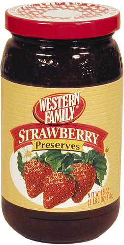 slide 1 of 1, Western Family Strawberry Preserves, 18 oz