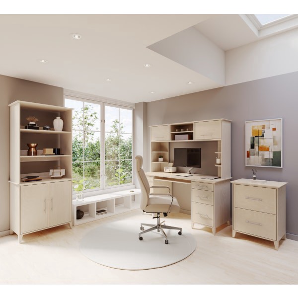 slide 2 of 6, Realspace Koru 60""W Hutch For Koru L-Shaped Or Straight Computer Desks, Natural Oak, 1 ct