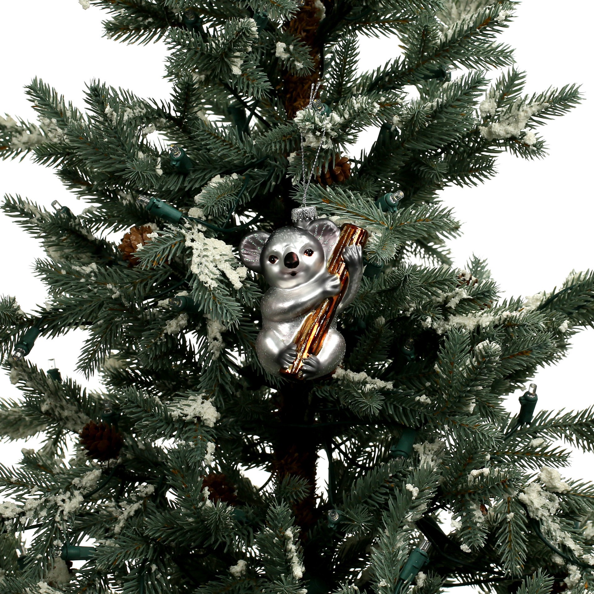 slide 3 of 3, 3.75" Gray Koala Bear Glass Ornament By Ashland, 3.75 in