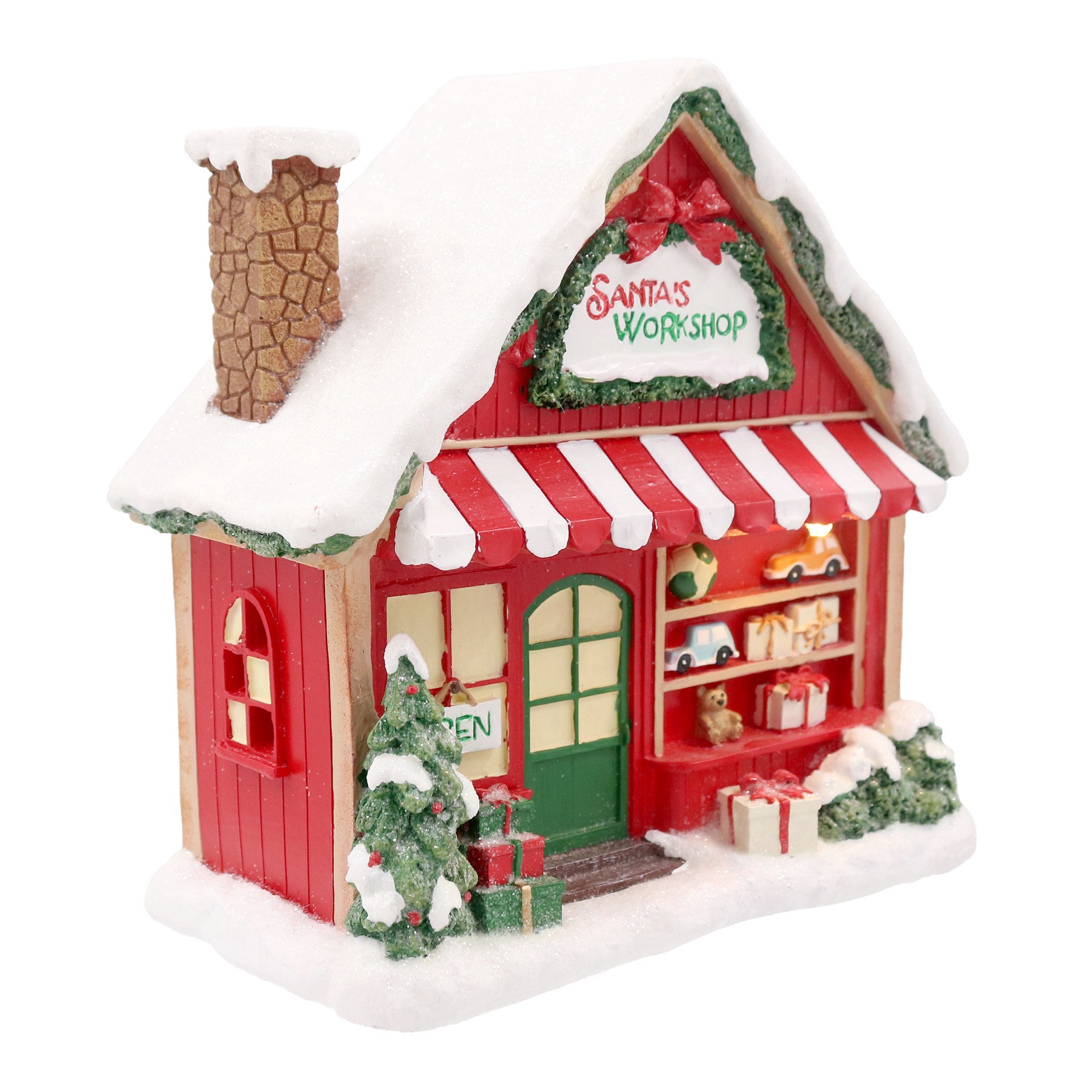 slide 5 of 5, Mini Led Santa's Workshop Decoration By Ashland, null