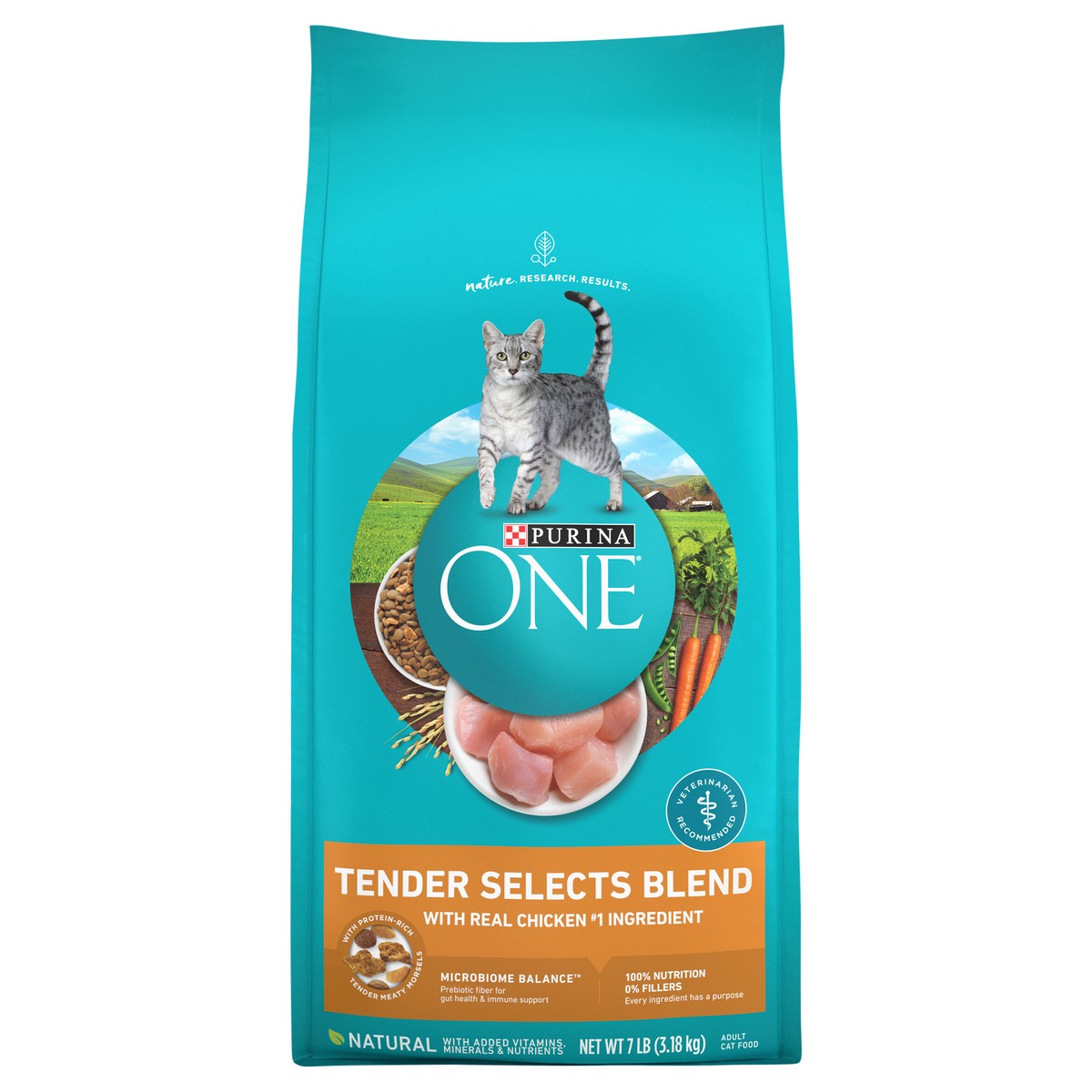 slide 1 of 8, Purina ONE Tender Selects Natural Dry Cat Food with Real Chicken - 7lbs, 7 lb