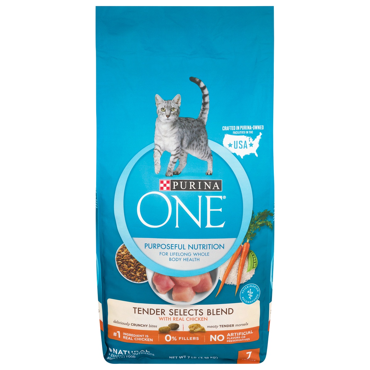 Purina One Tender Selects Blend With Real Chicken Cat Food 7 Lb 