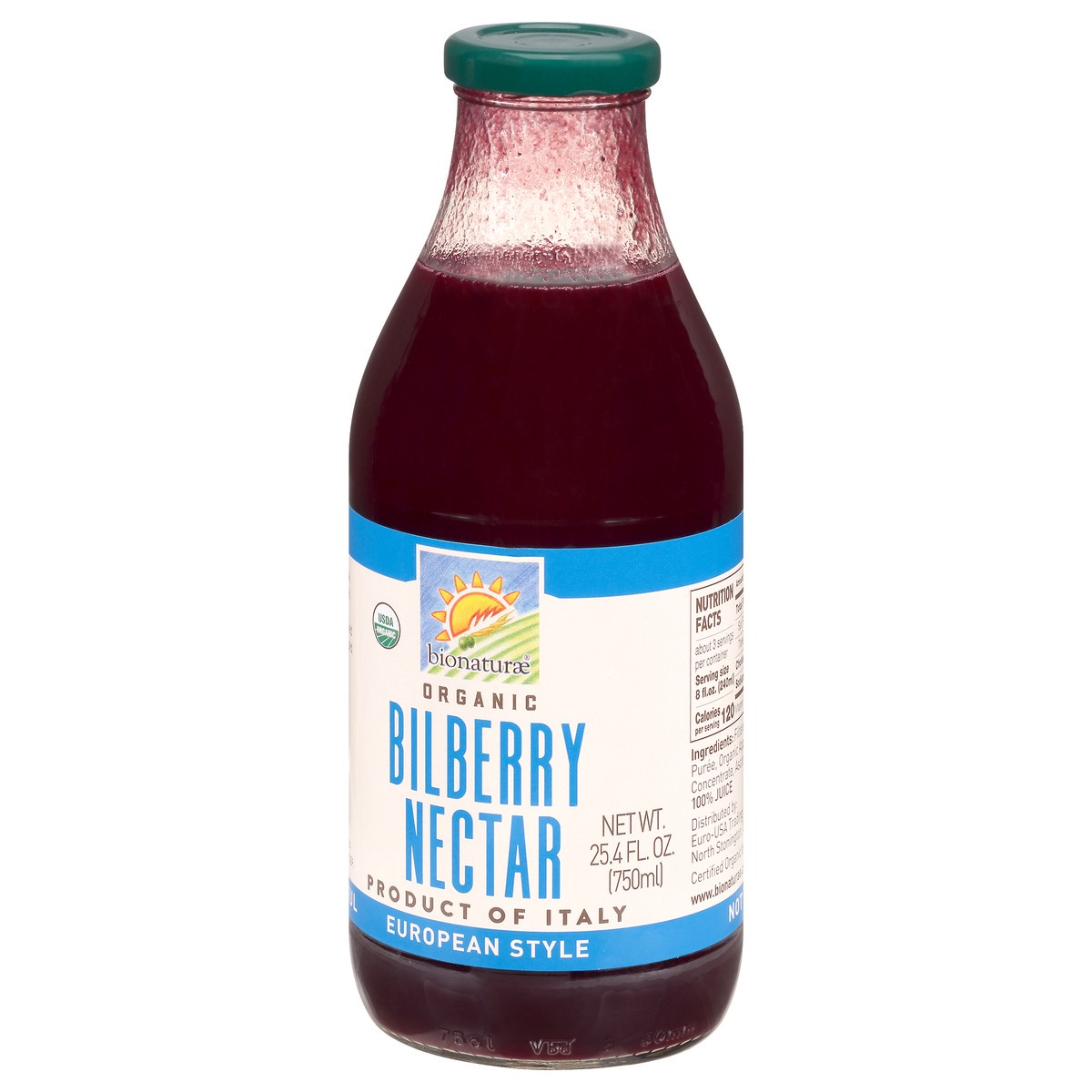 slide 3 of 9, bionaturae European Style Organic Bilberry Nectar 25.4 oz, 25.4 fl oz