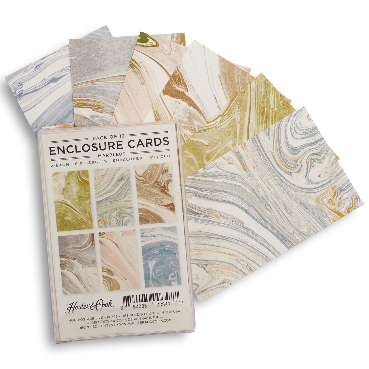 slide 1 of 1, Kitchen Papers Marbled Enclosure Cards, 12 ct