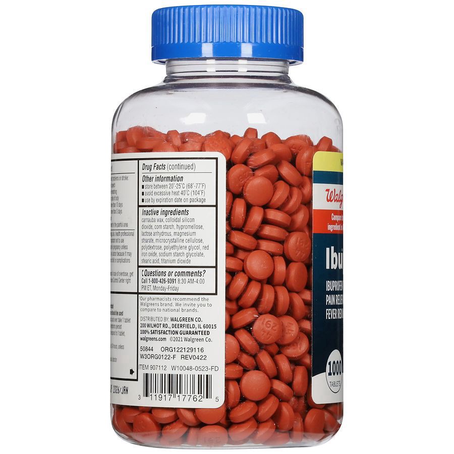 slide 4 of 5, Walgreens Ibuprofen 200Mg Tablets, 1000 ct
