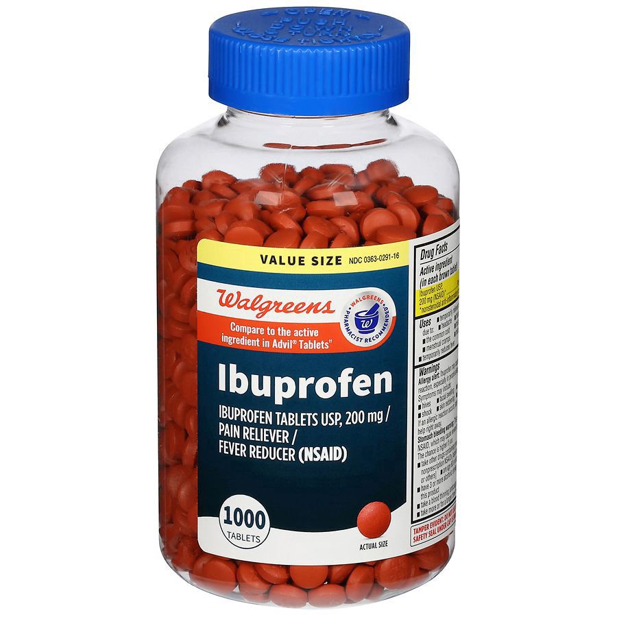 slide 1 of 5, Walgreens Ibuprofen 200Mg Tablets, 1000 ct