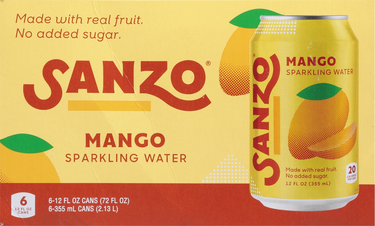 slide 6 of 12, Sanzo Mango Sparkling Water - 6 ct, 6 ct