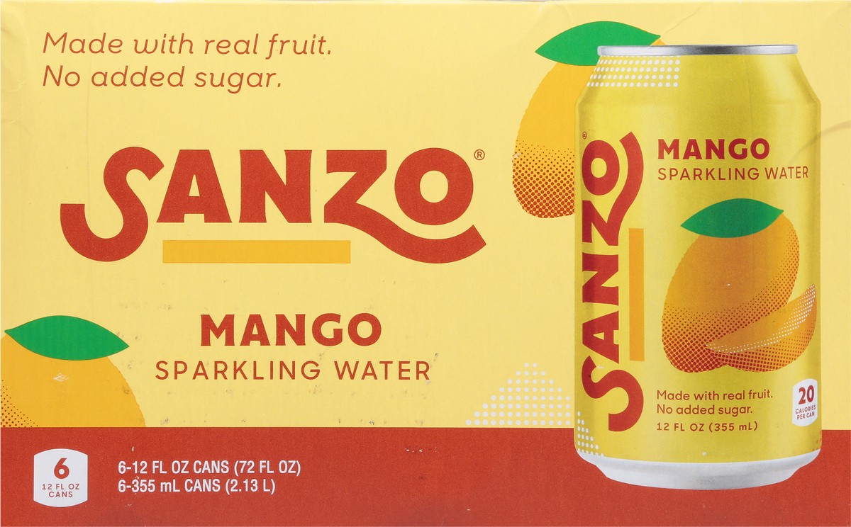 slide 7 of 12, Sanzo Mango Sparkling Water - 6 ct, 6 ct