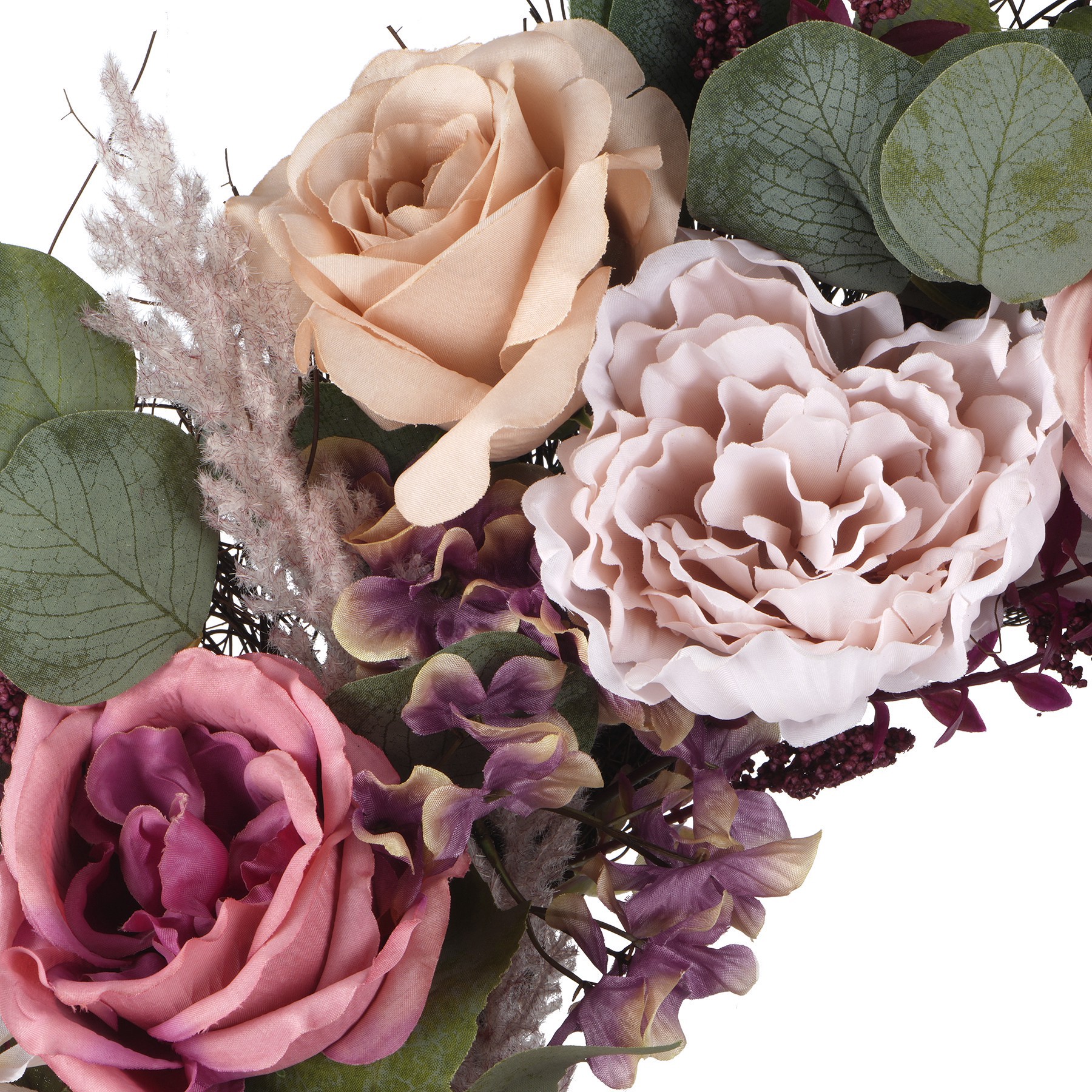 slide 2 of 2, 22" Pink Mixed Rose Wreath By Ashland, 22 in