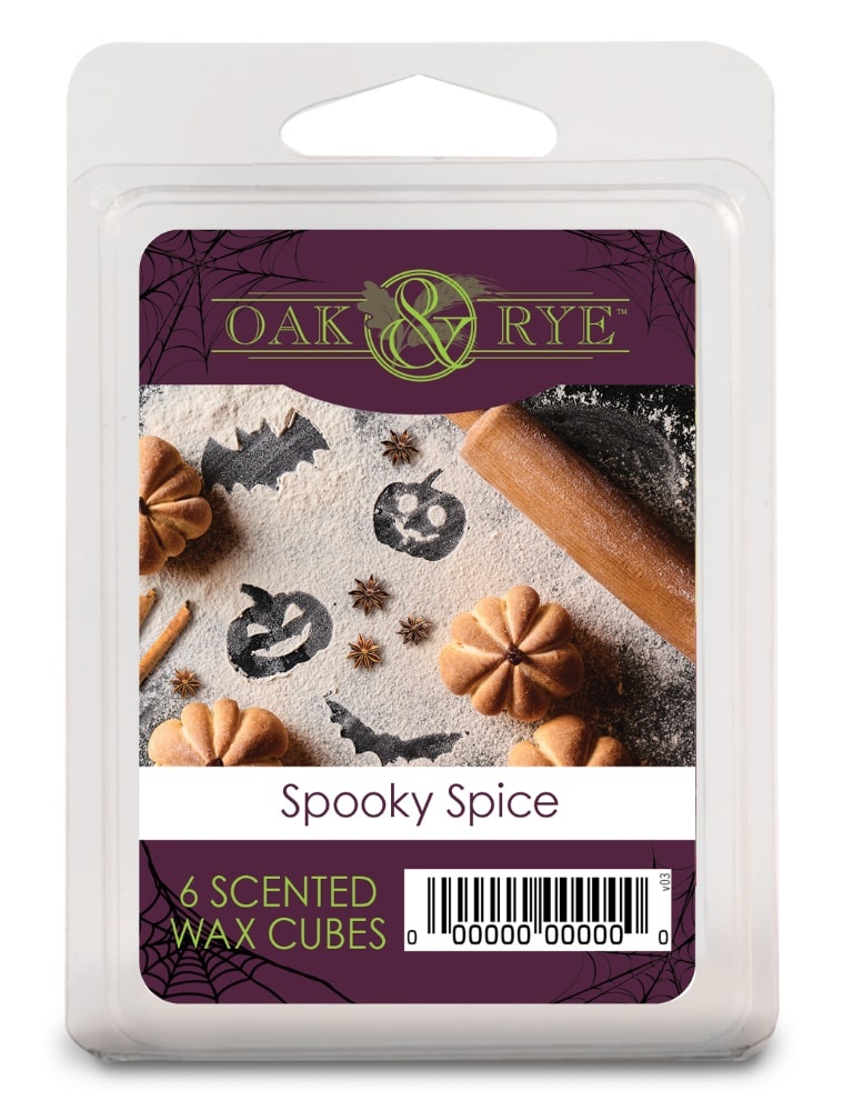 slide 1 of 1, Oak & Rye Spooky Spice Scented Wax Cubes, 6 ct