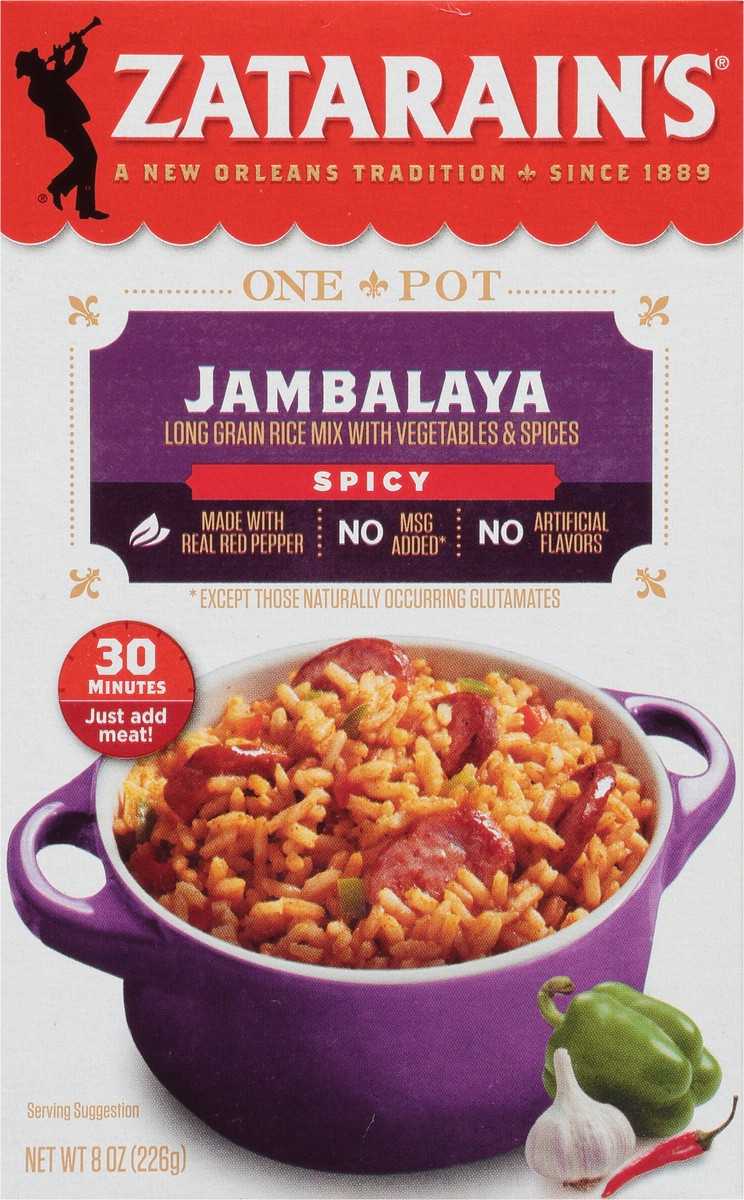 slide 4 of 9, Zatarain's Jambalaya Rice - Spicy, 8 oz