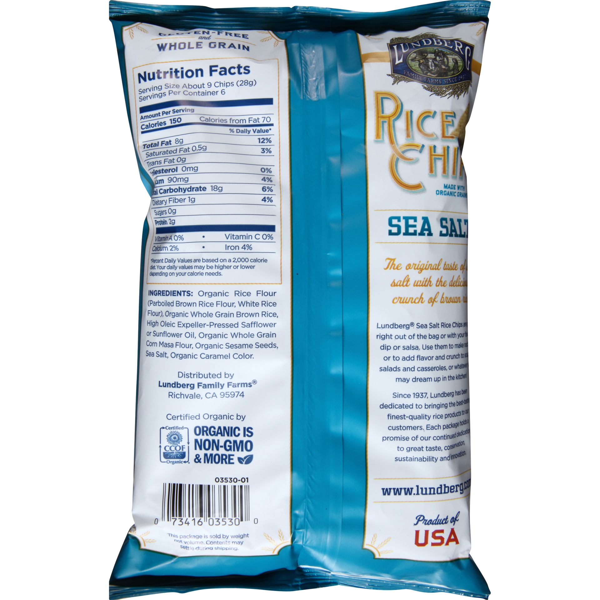 slide 4 of 6, Lundberg Farms Sea Salt Rice Chips, 6 oz