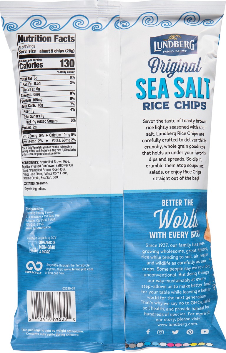 slide 5 of 9, Lundberg Sea Salt Rice Chips, 6 oz