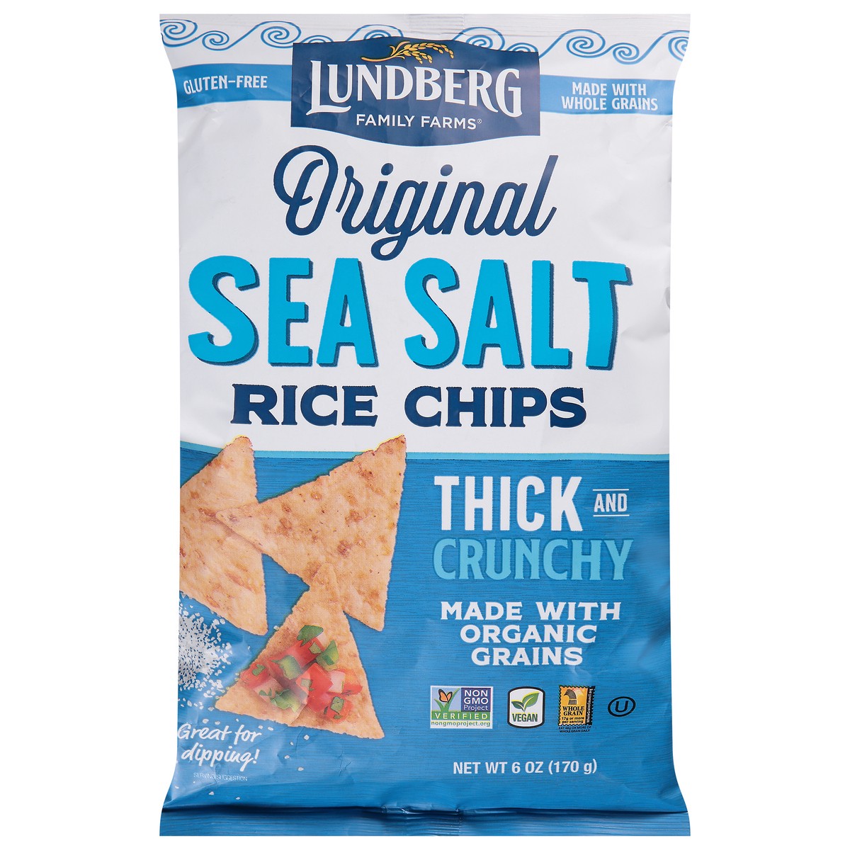 slide 1 of 9, Lundberg Sea Salt Rice Chips, 6 oz