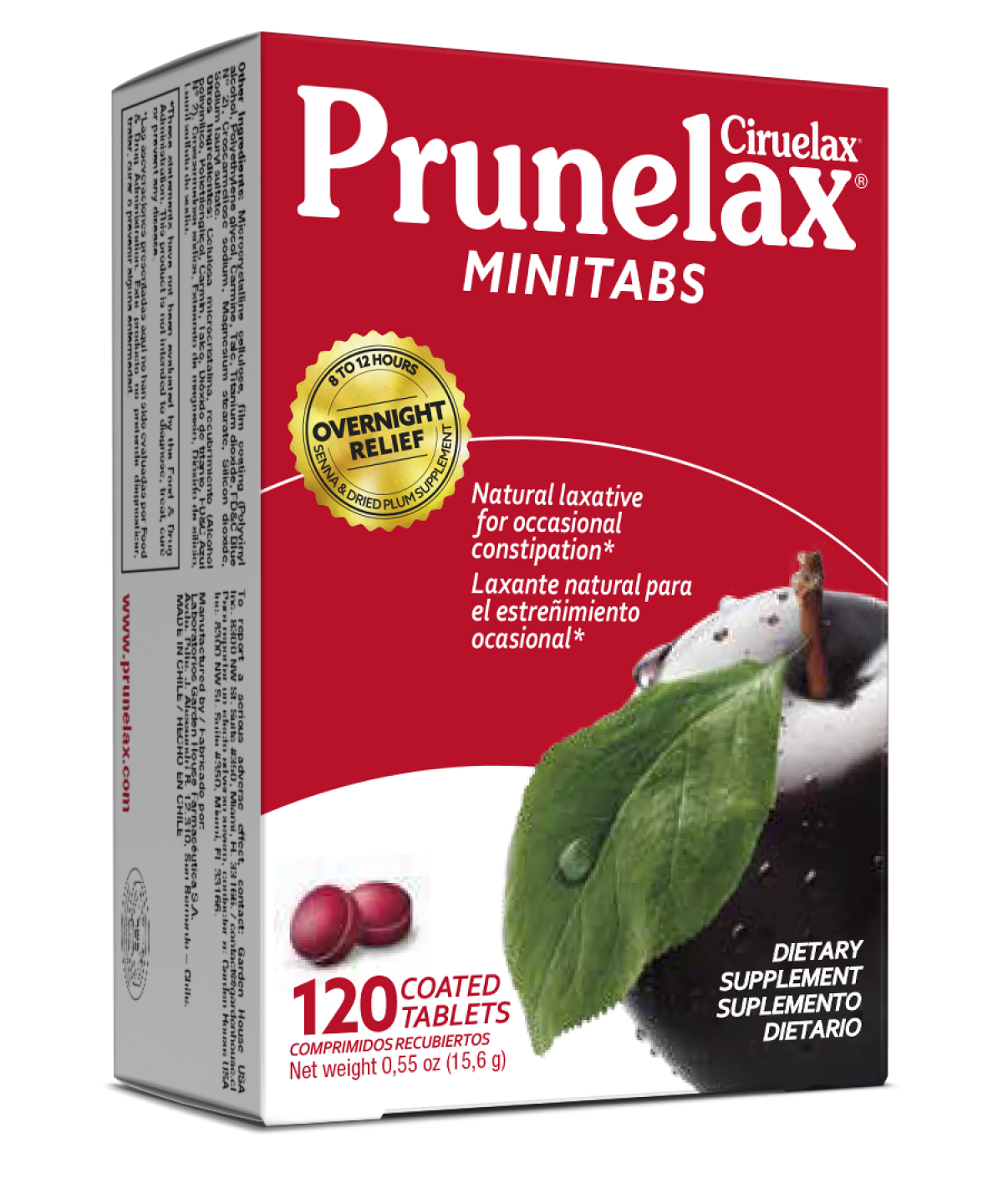 slide 1 of 1, Prunelax Ciruelax Natural Laxative Maximum Relief Tablets, 24 Count, 24 ct