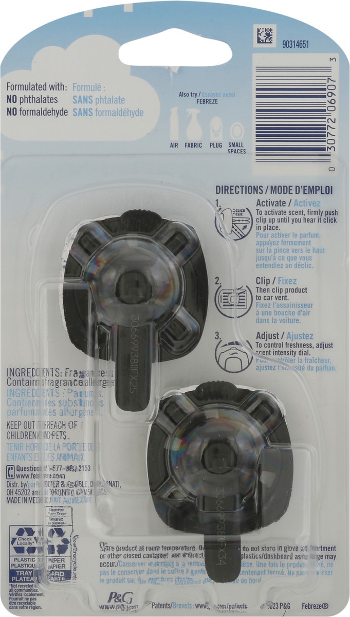 slide 7 of 9, Febreze Auto Vent Clips Midnight Storm Air Freshener 2 - 0.07 fl oz Each, 2 ct
