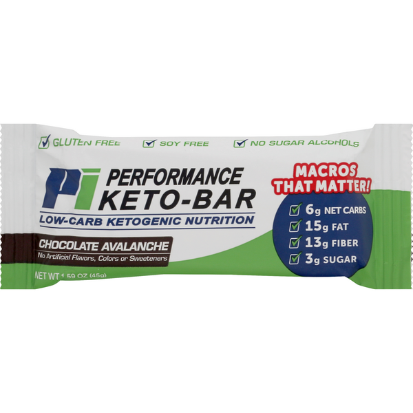 slide 1 of 1, Performance Inspired Nutrition Performance Keto-Bar Chocolate Avalanche, 1.59 oz