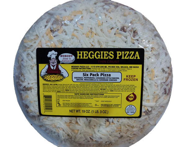 slide 1 of 1, Heggies Six Pack Pizza, 19 oz
