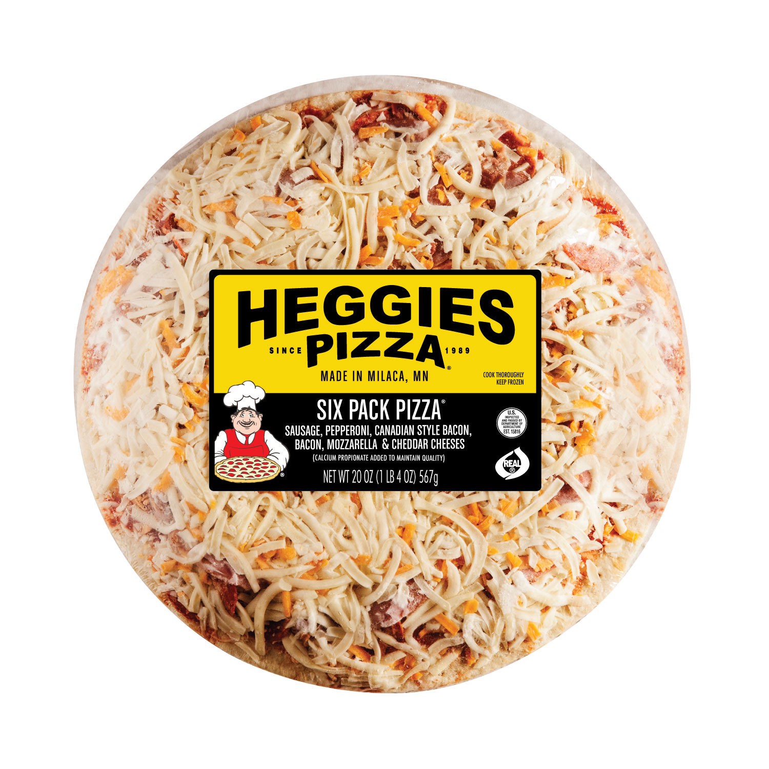 slide 1 of 1, Heggies Six Pack Pizza, 19 oz