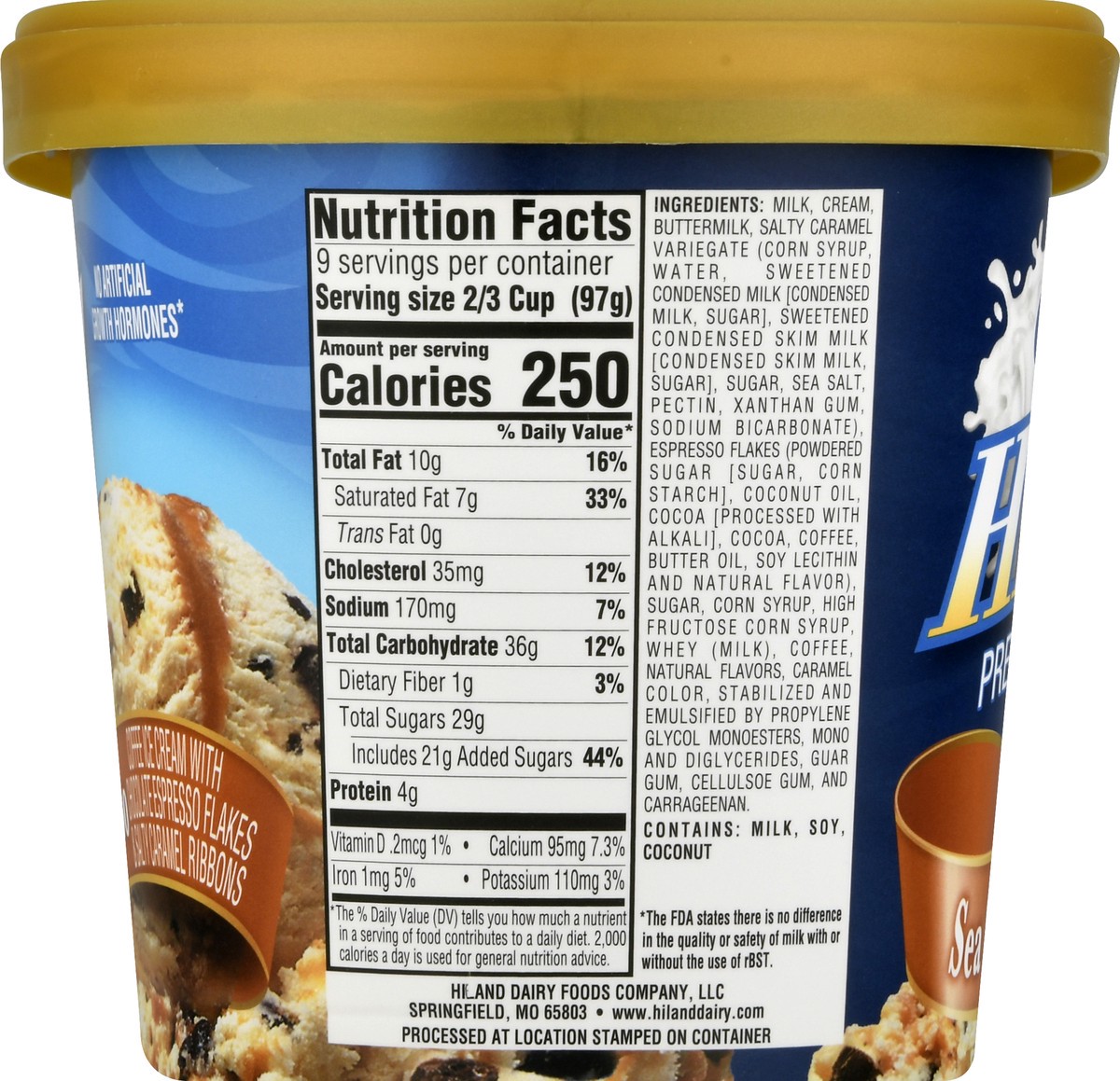 slide 6 of 13, Hiland Dairy Premium Sea Salt Caramel Espresso Ice Cream 1.5 qt, 1.5 qt