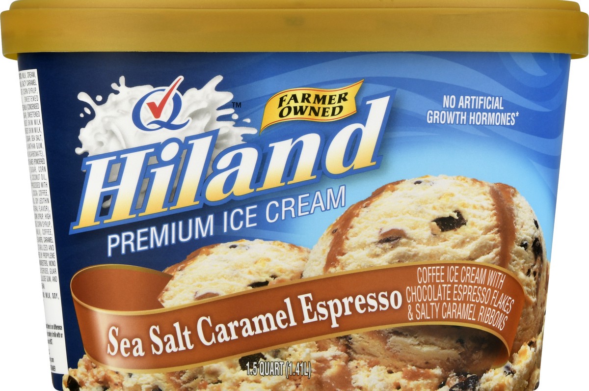 slide 9 of 13, Hiland Dairy Premium Sea Salt Caramel Espresso Ice Cream 1.5 qt, 1.5 qt