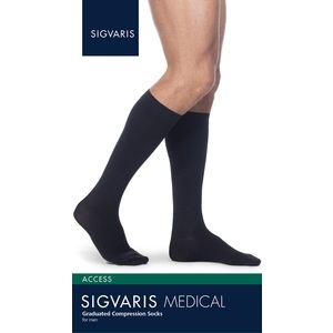 slide 1 of 1, Sigvaris Men's Acce 920 Calf Firm Compreion - Medium Short Black, 1 ct