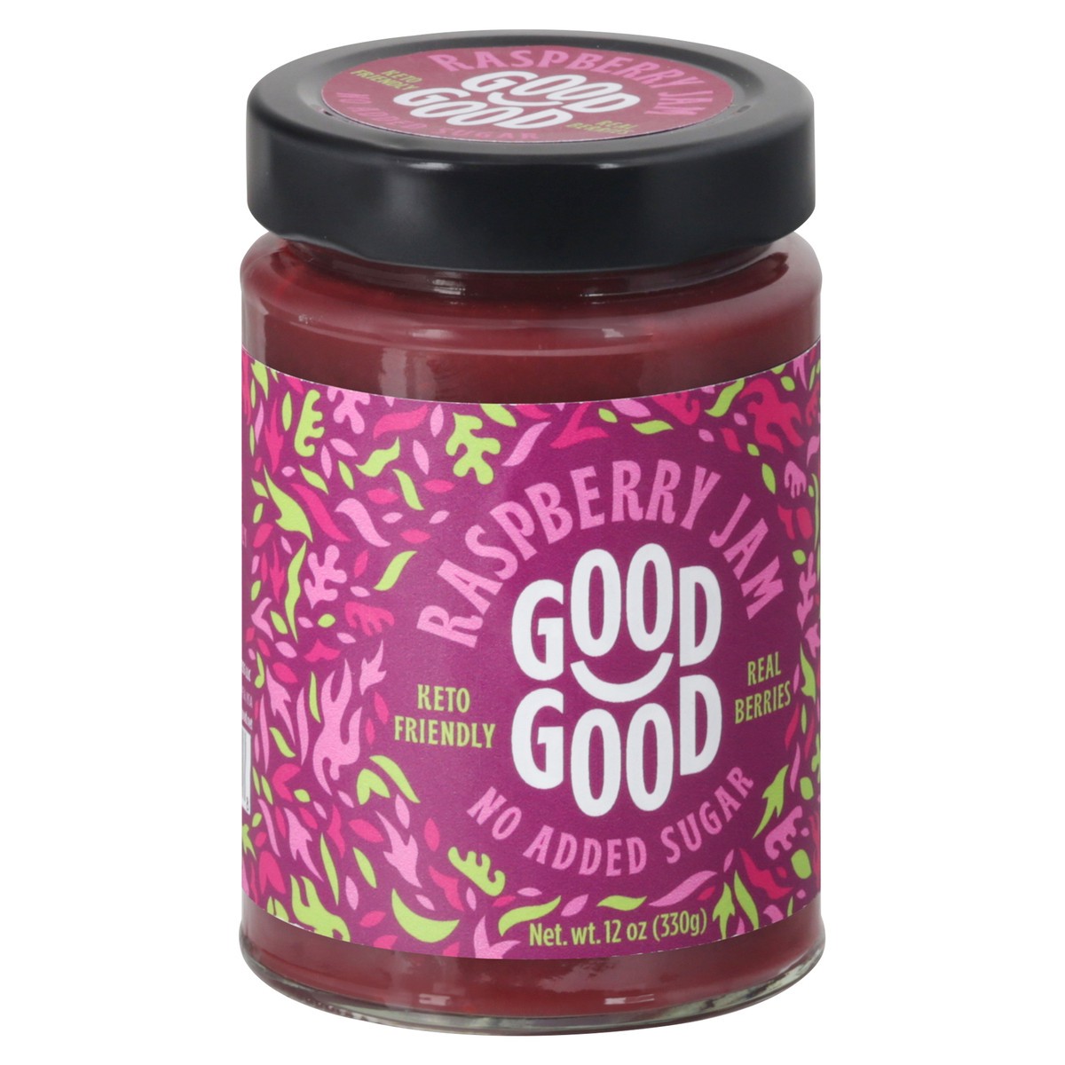 slide 2 of 9, Good Good No Added Sugar Raspberry Jam 12 oz, 1 ct