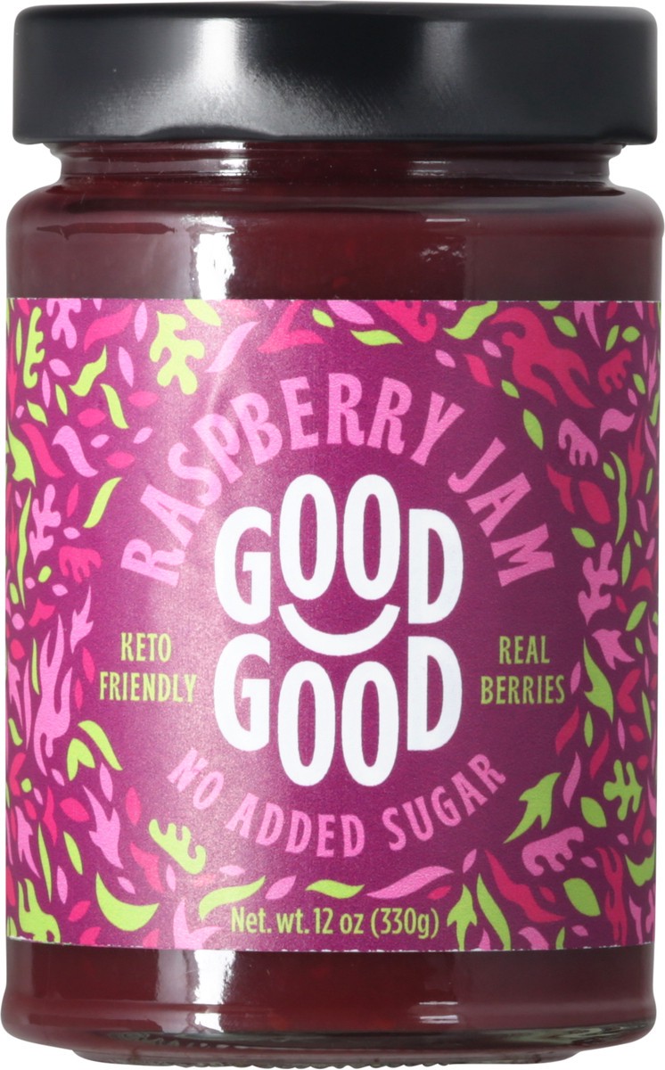 slide 5 of 9, Good Good No Added Sugar Raspberry Jam 12 oz, 1 ct