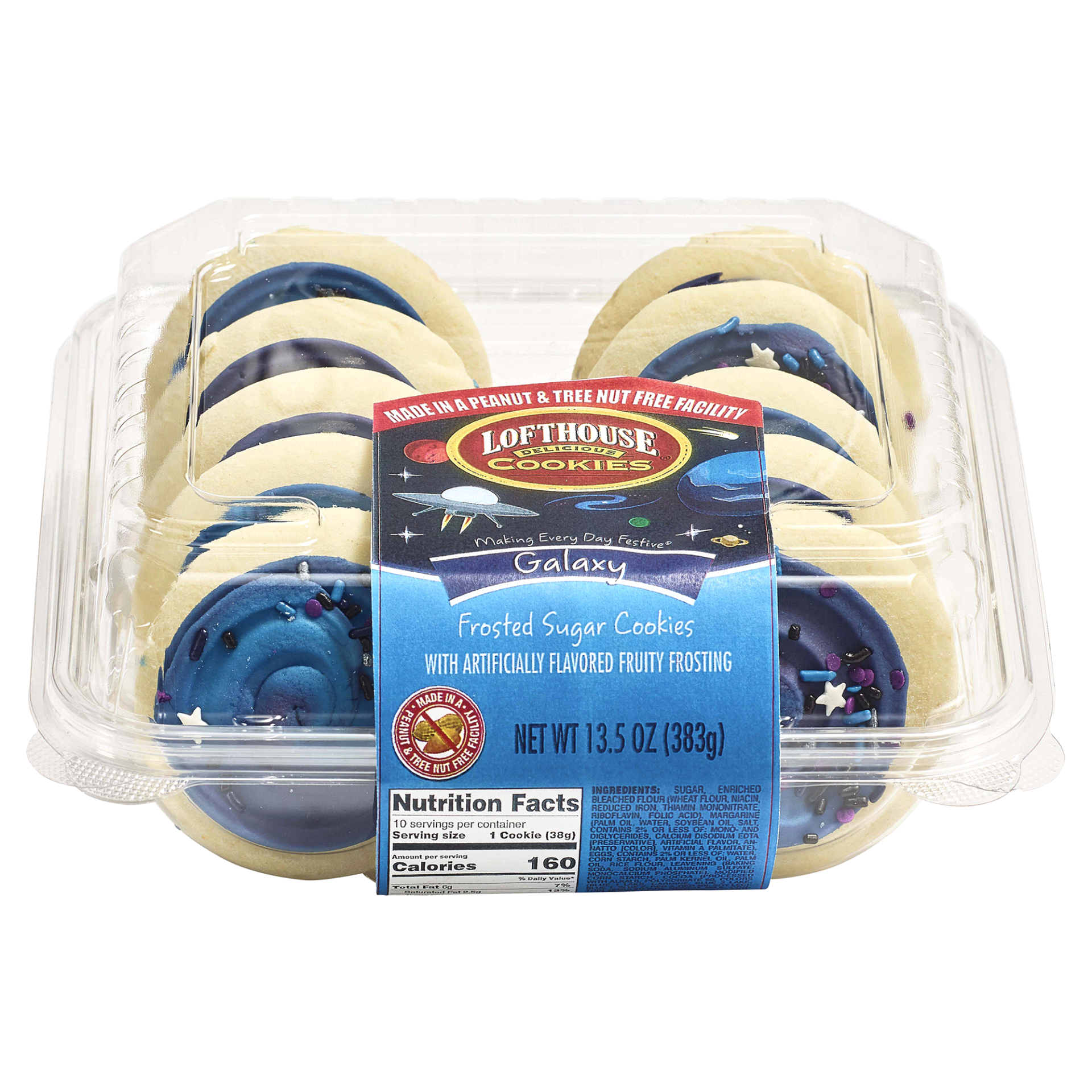 slide 1 of 1, Lofthouse Galaxy Frosted Sugar Cookies, 13.5 oz