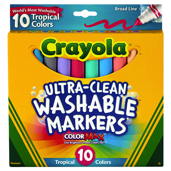 slide 1 of 2, Crayola Tropical Broad Line Washable Ultra Clean Markers, 10 ct