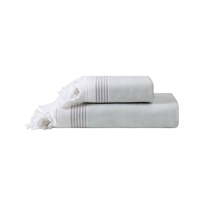 slide 2 of 2, Haven Organic Cotton Flatweave Hand Towel - Sky Grey, 1 ct