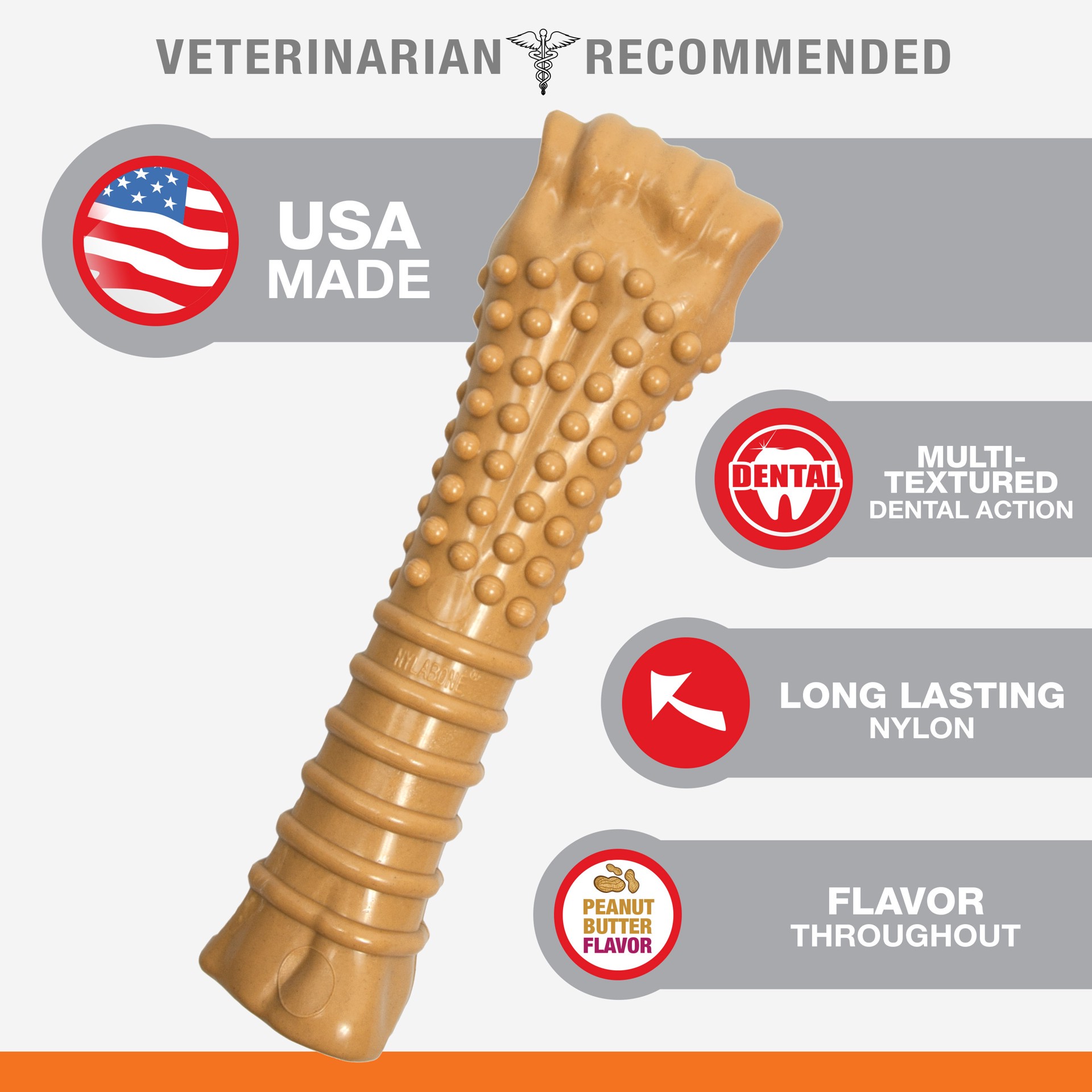 slide 4 of 10, Nylabone Power Chew Dog Toy Peanut Butter X-Large/Souper - 50+ lbs.(1 Count), 1 ct