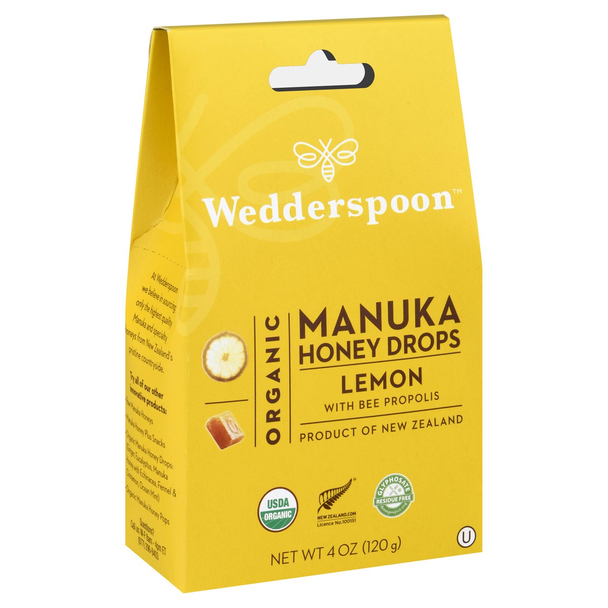 slide 2 of 9, Wedderspoon Organic Manuka Lemon with Bee Propolis Honey Drops 20 ea, 20 ct