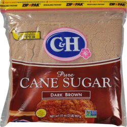 C&H Pure Cane Dark Brown Sugar Zip Pak - 32 oz