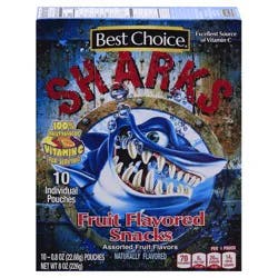 Best Choice Sharks Fruit Flavored Snacks