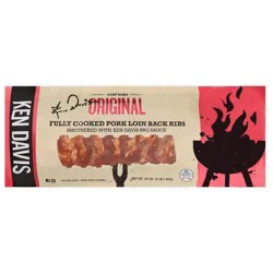 Ken Davis Pork Loin Back Ribs With BBQ Sauce 32 oz