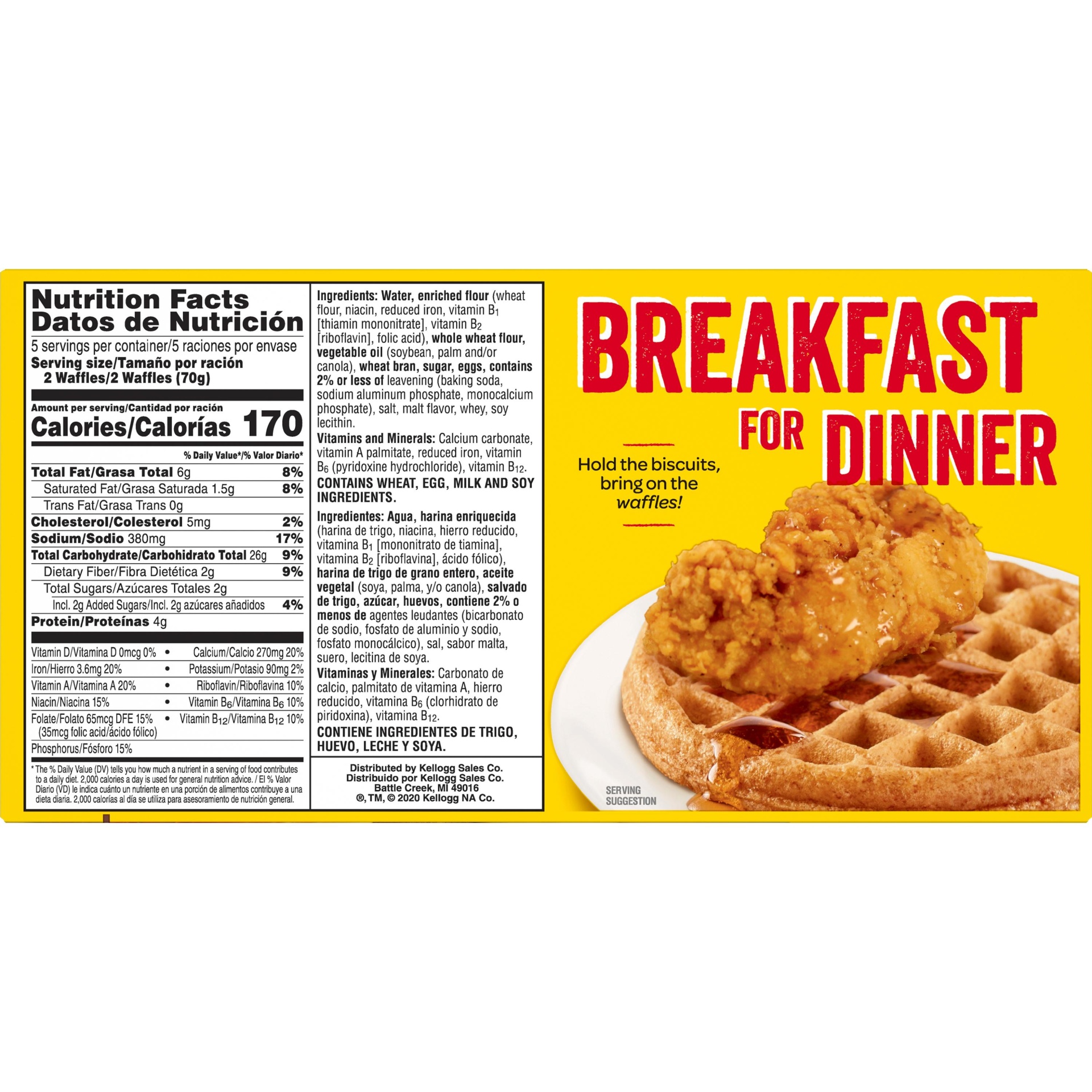 slide 2 of 6, Eggo Frozen Waffles, Good Source of 9 Vitamins and Minerals, Original, 12.3 oz