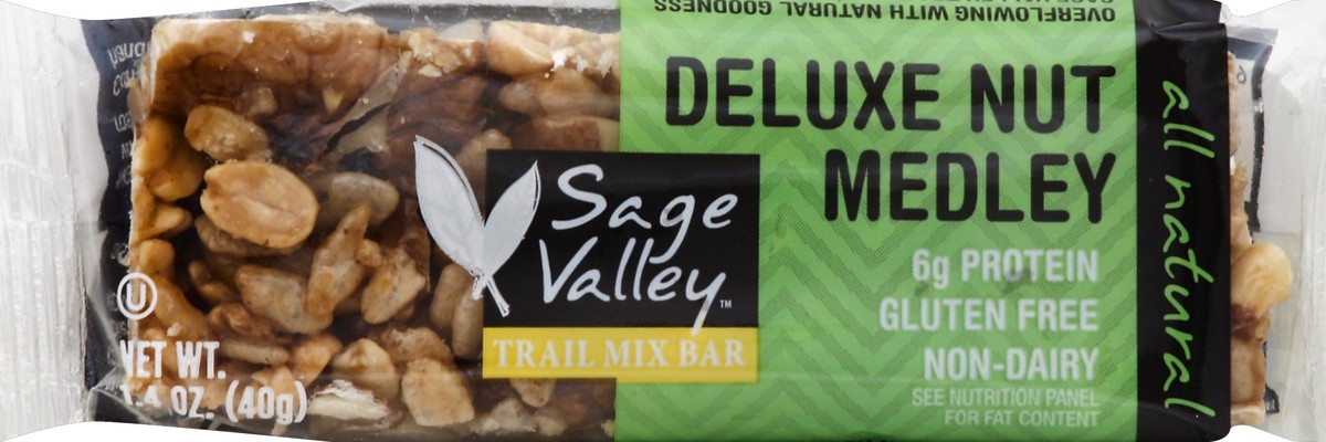 slide 5 of 5, Sage Valley Trail Mix Bar, Deluxe Nut Medley, 1.4 oz