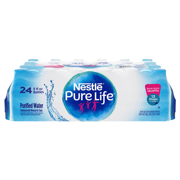 slide 1 of 1, Nestlé Purified Water, 24 ct; 8 oz