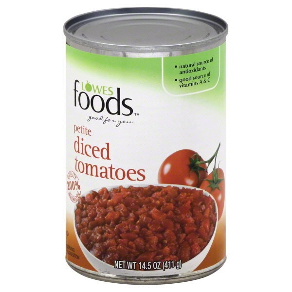 slide 1 of 1, Lowes Foods Tomatoes Petite Diced, 14.5 oz