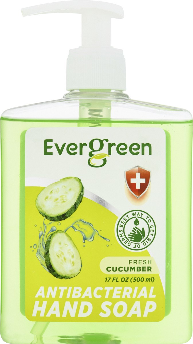 slide 12 of 12, Evergreen Antibacterial Fresh Cucumber Hand Soap 17 oz, 17 oz